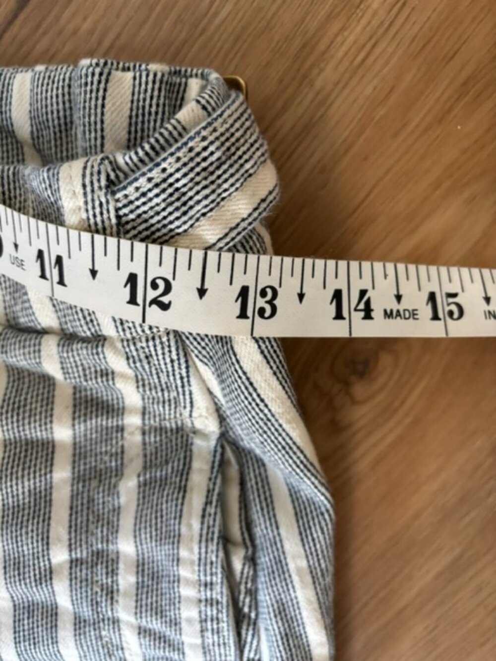 Pilcro by Anthropologie Foxglove Blue Stripe Wide Leg Cropped Pants 26 Waist - Picture 5 of 7